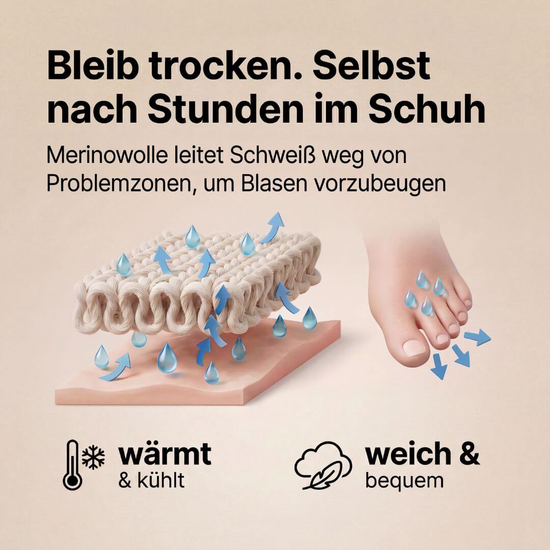 Merinowolle Perfomance Zehensocken